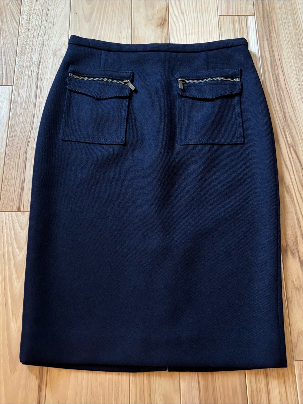 J. Crew Wool Navy Blue Patch Pocket Pencil Skirt